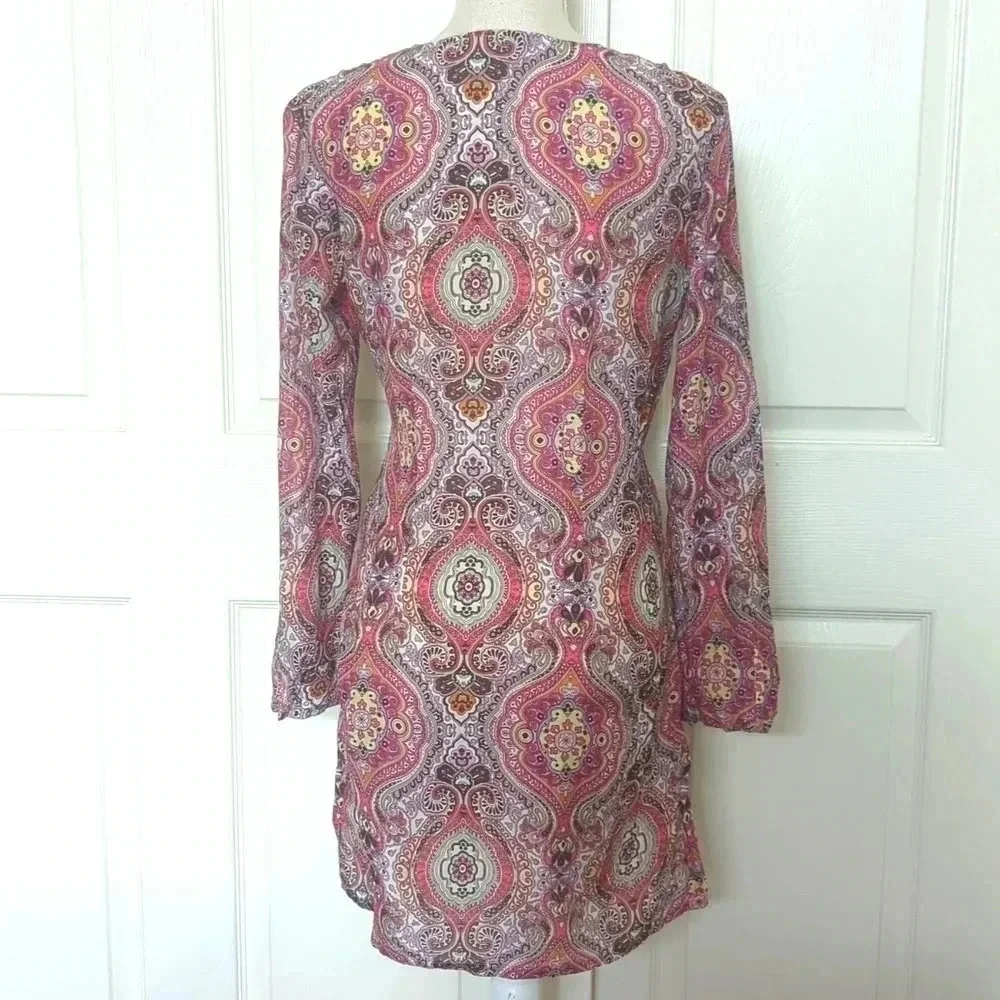 Athleta Paisley Pink and Brown Swim Cover up